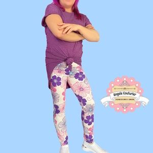 Leggings Angele Couturier Designs floral leggings white leggings spring summer